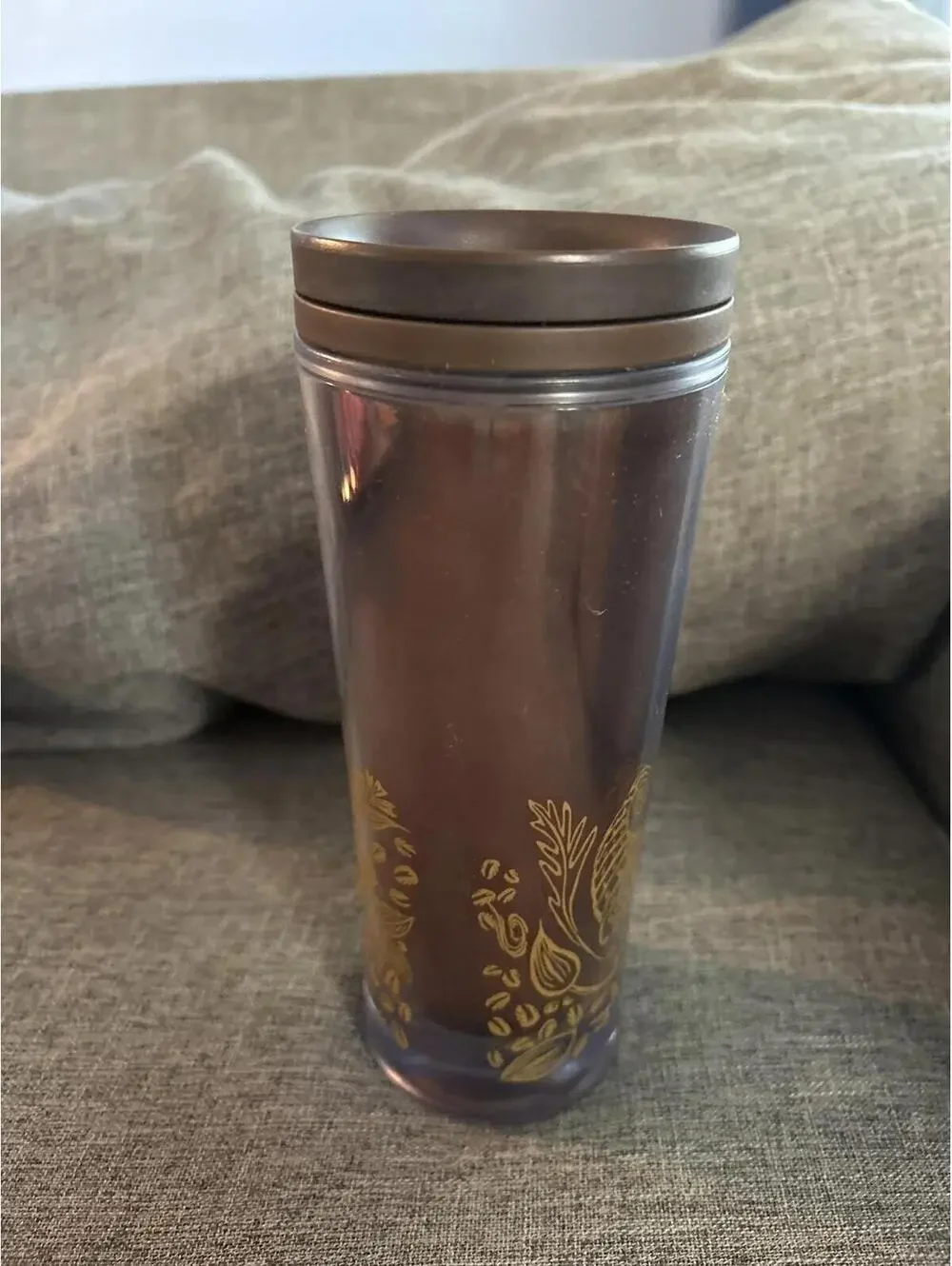 Starbucks Travel Tumbler 2009 Brown Mermaid 16oz Coffee Mug Cup